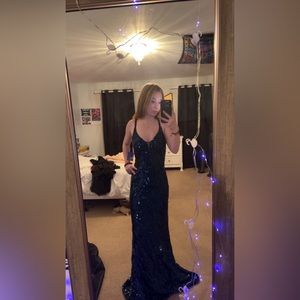 Blue Beaded dress Size 2